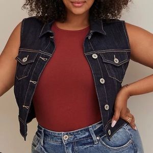 Torrid denim crop vest